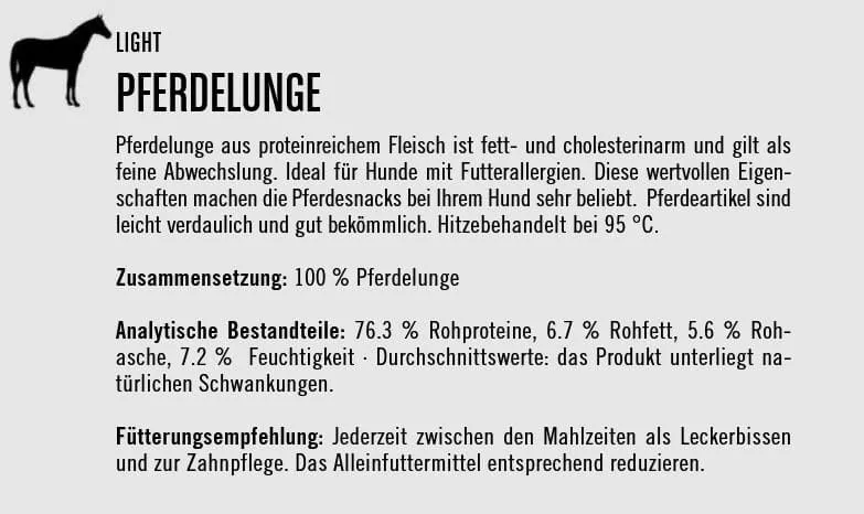 Light Pferdefleisch Lungen 120g